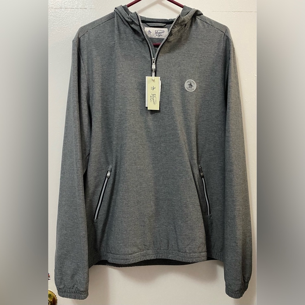 Original Penguin by Munsingwear Men's Gray Quarter-Zip Sweater Size Medium
